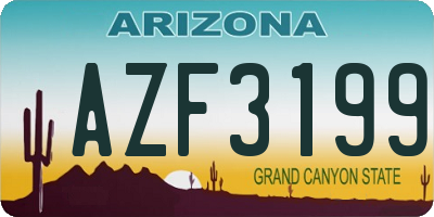 AZ license plate AZF3199