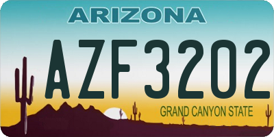 AZ license plate AZF3202