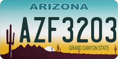 AZ license plate AZF3203