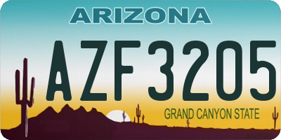AZ license plate AZF3205