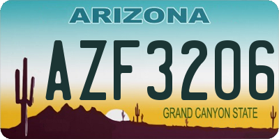 AZ license plate AZF3206