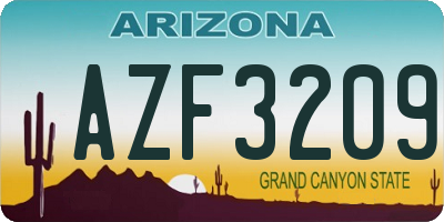 AZ license plate AZF3209