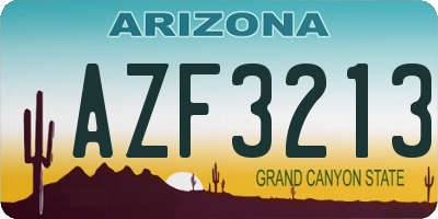 AZ license plate AZF3213