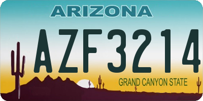 AZ license plate AZF3214