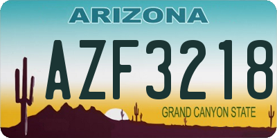 AZ license plate AZF3218