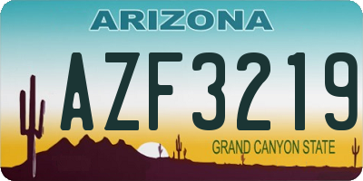 AZ license plate AZF3219