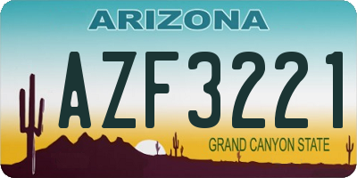 AZ license plate AZF3221