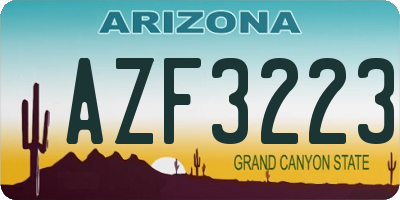 AZ license plate AZF3223