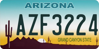 AZ license plate AZF3224