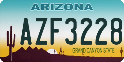 AZ license plate AZF3228