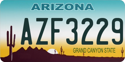 AZ license plate AZF3229