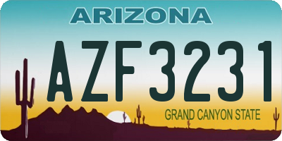 AZ license plate AZF3231
