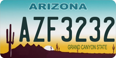 AZ license plate AZF3232