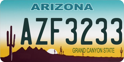 AZ license plate AZF3233