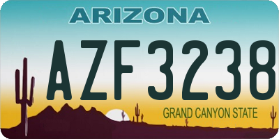 AZ license plate AZF3238