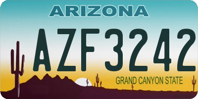 AZ license plate AZF3242