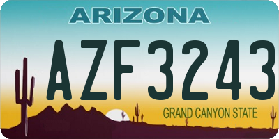 AZ license plate AZF3243