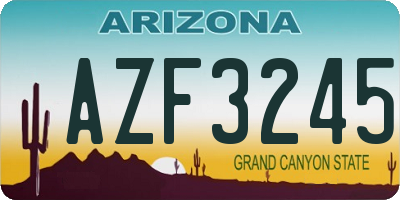 AZ license plate AZF3245