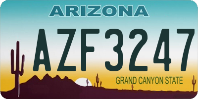AZ license plate AZF3247