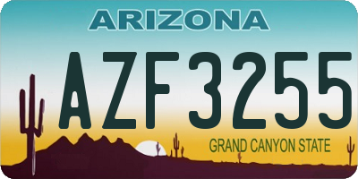 AZ license plate AZF3255
