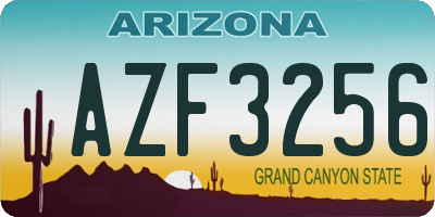 AZ license plate AZF3256