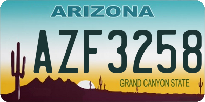 AZ license plate AZF3258