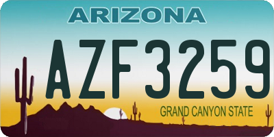 AZ license plate AZF3259