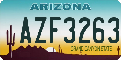 AZ license plate AZF3263