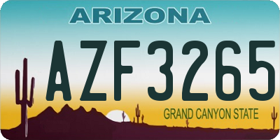 AZ license plate AZF3265