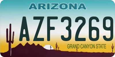 AZ license plate AZF3269