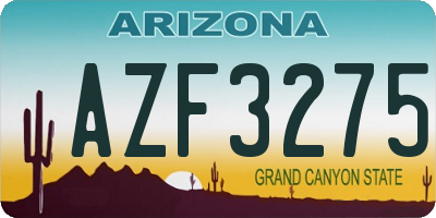 AZ license plate AZF3275