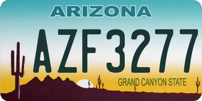 AZ license plate AZF3277