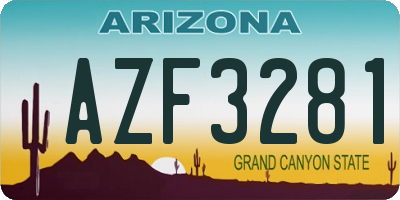 AZ license plate AZF3281