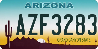 AZ license plate AZF3283
