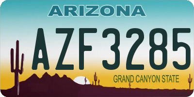 AZ license plate AZF3285