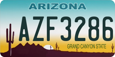 AZ license plate AZF3286