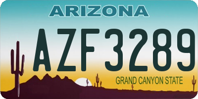 AZ license plate AZF3289