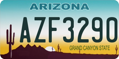 AZ license plate AZF3290