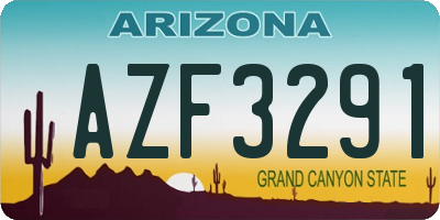 AZ license plate AZF3291
