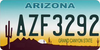 AZ license plate AZF3292