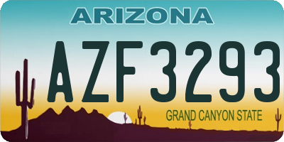 AZ license plate AZF3293