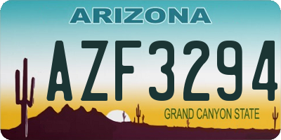 AZ license plate AZF3294