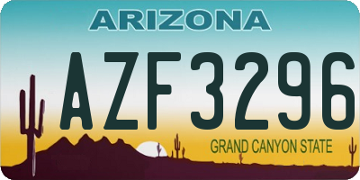 AZ license plate AZF3296