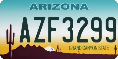 AZ license plate AZF3299