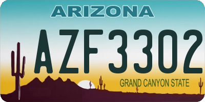 AZ license plate AZF3302