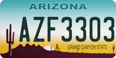 AZ license plate AZF3303