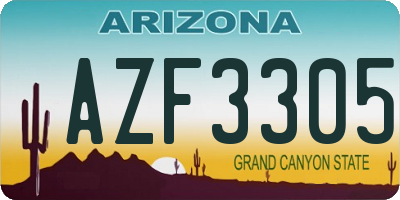 AZ license plate AZF3305