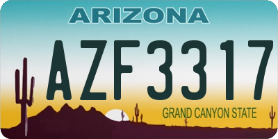AZ license plate AZF3317