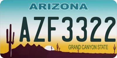 AZ license plate AZF3322