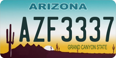 AZ license plate AZF3337